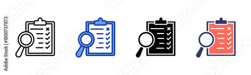 Assessment icon set multiple style collection