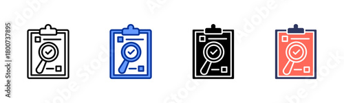 Audit icon set multiple style collection