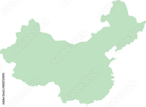 Map of China outline in light green color.