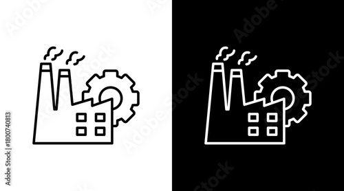 Industrial Engineering White Icon Set Design