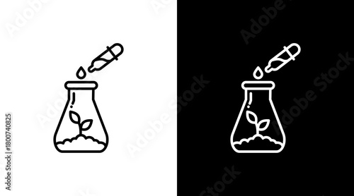 Agricultural Science White Icon Set Design