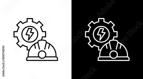 Photos Electrical Engineering White Icon Set Design