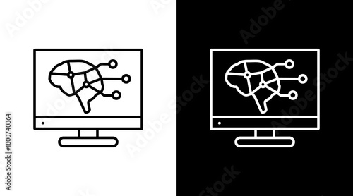 Neuromorphic Computing White Icon Set Design