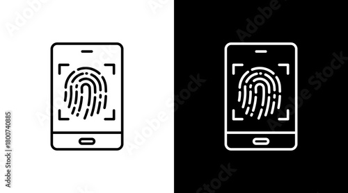 Biometrics White Icon Set Design
