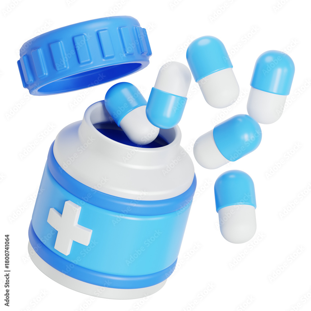 Fototapeta premium Capsule pack 3D illustration