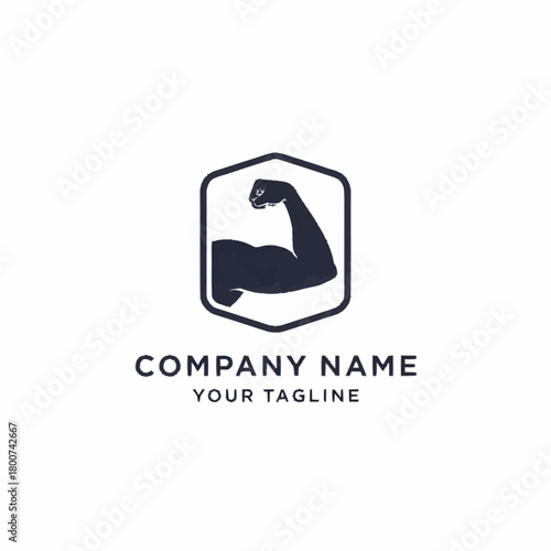 Strong arm logo design for fitness and gym business.