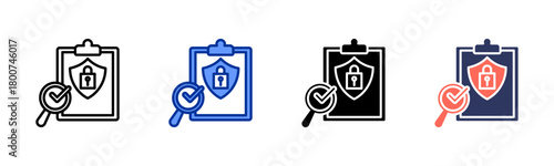 Security Audit icon set multiple style collection