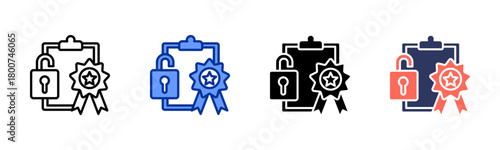 Access Review icon set multiple style collection