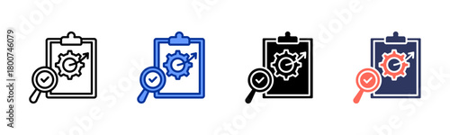 Productivity Audit icon set multiple style collection