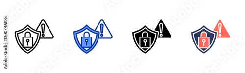 Cyber Risk icon set multiple style collection