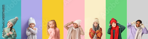 Set of cute little children...
