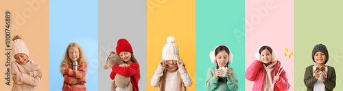 Collage of cute little chil...