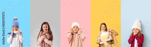 Collage of cute little chil...
