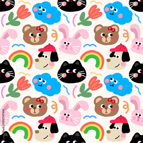 seamless pattern with cats
