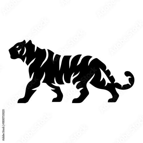 Striking Tiger Silhouette