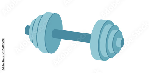 Flat dumbbell icon with a sleek design. Essential gym equipment for workout, weightlifting, and strength training. Perfect for bodybuilding or fitness themes, highlighting exercise and healthy