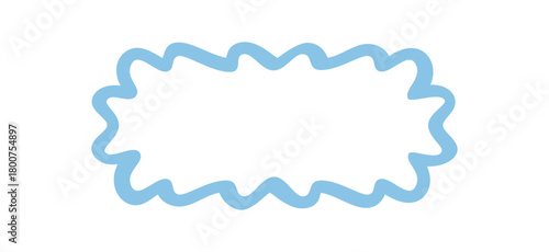 Groovy retro wavy rectangle outline frame forms a bold border. This abstract squiggle background acts as a stylish graphic element with y2k and line influence, creating cool modern look.