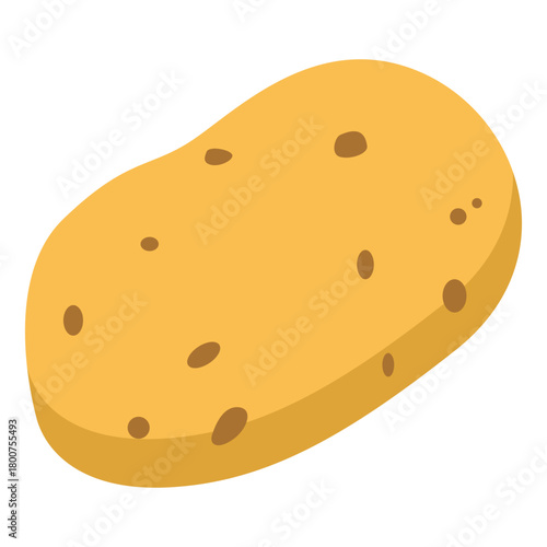 A simple flat illustration of a potato, highlighting natural vegetables, organic produce, fresh ingredients, healthy food components, and nutritious garden-grown root crops for design use.