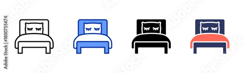 Bedtime icon set multiple style collection