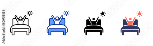 Morning Wake Up icon set multiple style collection