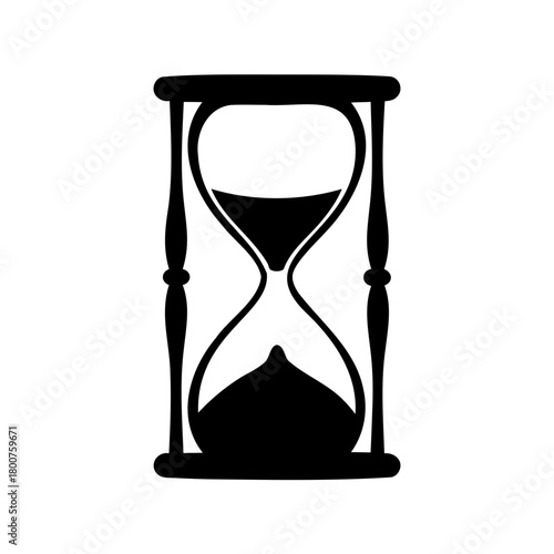 Stylized hourglass illustration depicting the passage of time in black silhouette