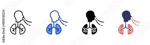 Breath Control icon set multiple style collection