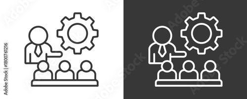 Briefing Icon Set Vector Collection Isolated In Black And White