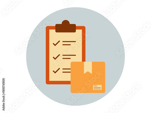 Delivery list icon. Product delivery icon. Flat vector icons. Illustration concept.