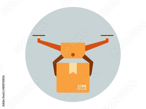 Product delivery_Drone delivery icon. Product delivery icon. Flat vector icons. Illustration concept.