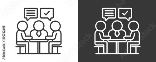 Meeting Icon Set Vector Collection Isolated In Black And White