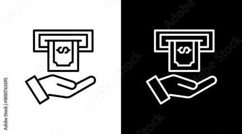 Withdraw White Icon Set Design