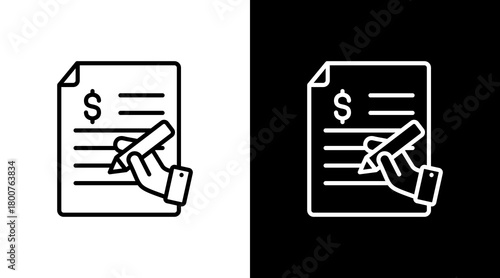 Loan White Icon Set Design