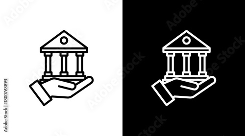 Social Banking White Icon Set Design