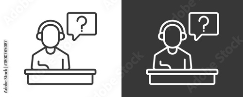 Customer Service Icon Set Vector Collection Isolated In Black And White