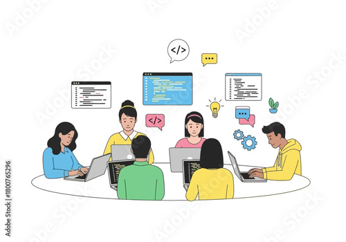 Collaborative Software Development Teamwork in Coding.