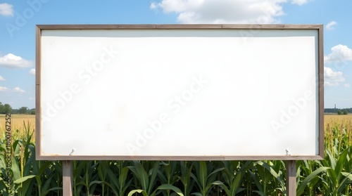 Commercial Display Mockup: Blank Billboard in Corn Field Environment