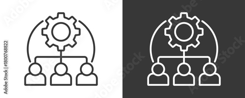 Subordinate Icon Set Vector Collection Isolated In Black And White