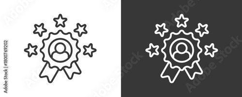 Employee Recognition Icon Set Vector Collection Isolated In Black And White