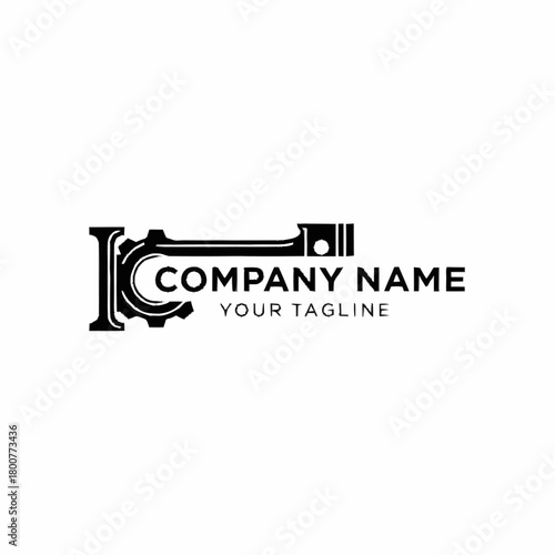 Mechanical Piston Logo Design for Automotive Industry.