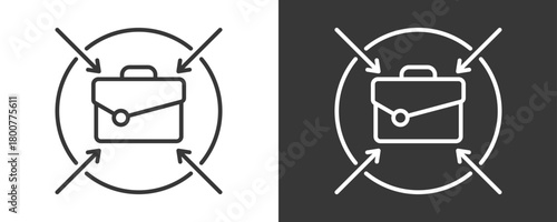 Job Target Icon Set Vector Collection Isolated In Black And White