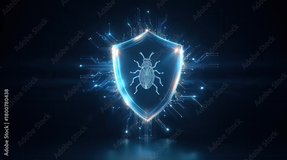Fototapeta premium Digital Shield Protecting Against Cyber Threats Malware and Data Breaches Understanding Security Concepts