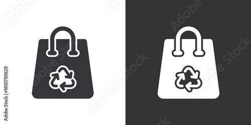 Eco-Friendly Bag icon. Solid glyph series icon