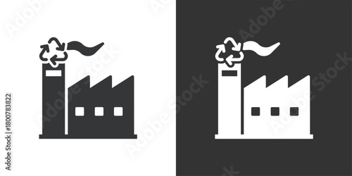 Industrial Recycling icon. Solid glyph series icon