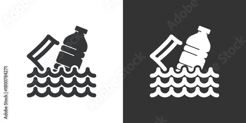 Marine Pollution icon. Solid glyph series icon