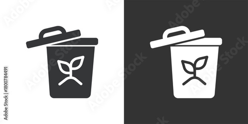 Compost Bin icon. Solid glyph series icon