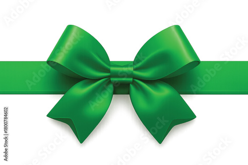 Decorative Green Color Ribbon Bow Transparent Background 