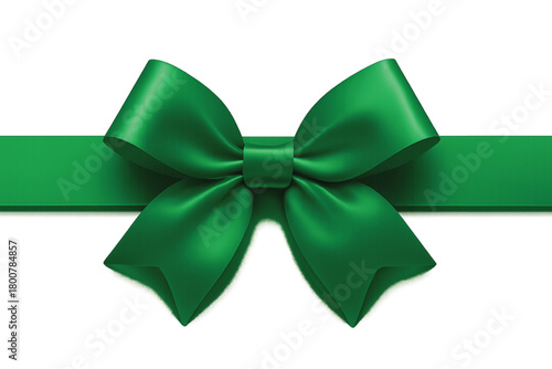 Decorative Green Color Ribbon Bow Transparent Background 