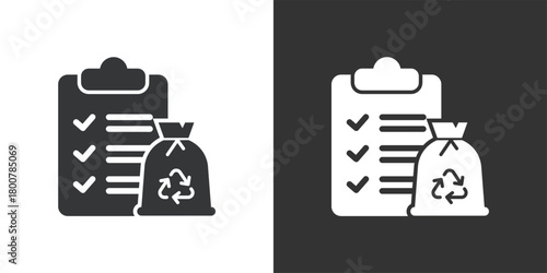 Recycling Checklist icon. Solid glyph series icon