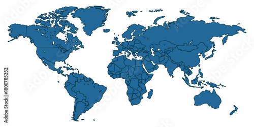 World Map Vector. Global Geography Illustration.