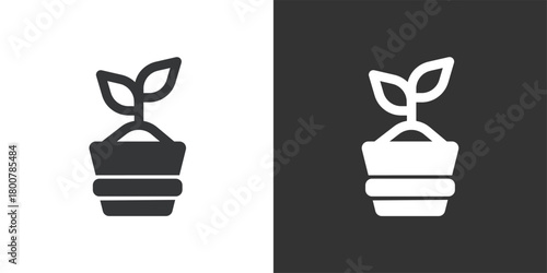 Planting icon. Solid glyph series icon